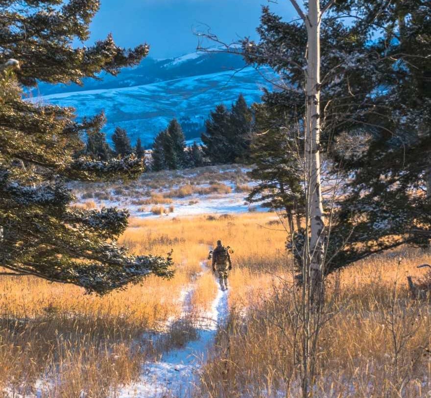 Snowy hike for elk archery season